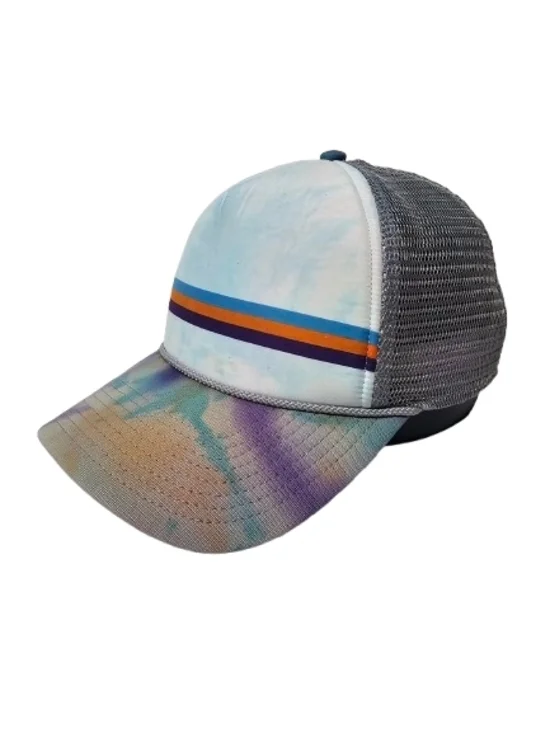 RARE Vintage Patagonia Tie Dye 3 Stripe Logo netplus Roped Padded Trucker Hat - Picture 3 of 7